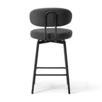 WestinTrends Alexandria Tabourets de bar à hauteur de comptoir modernes en tissu imitation fourrure de mouton avec dossier (lot de 2)