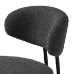 WestinTrends Alexandria Tabourets de bar à hauteur de comptoir modernes en tissu imitation fourrure de mouton avec dossier (lot de 2)
