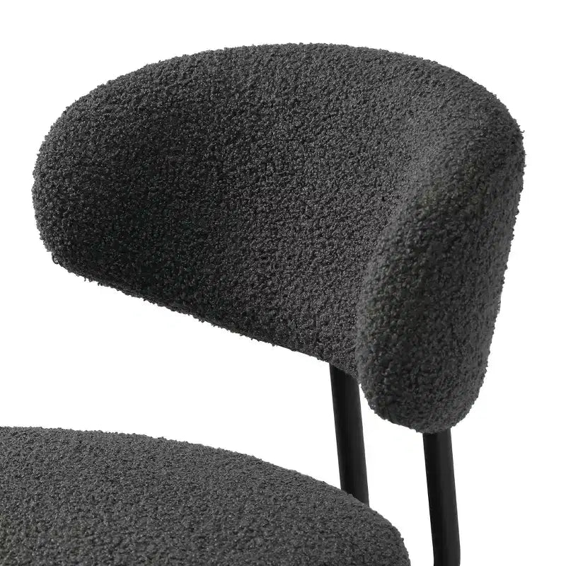 WestinTrends Alexandria Tabourets de bar à hauteur de comptoir modernes en tissu imitation fourrure de mouton avec dossier (lot de 2)