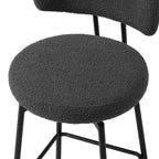 WestinTrends Alexandria Tabourets de bar à hauteur de comptoir modernes en tissu imitation fourrure de mouton avec dossier (lot de 2)