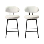WestinTrends Alexandria Tabourets de bar à hauteur de comptoir modernes en tissu imitation fourrure de mouton avec dossier (lot de 2)