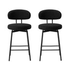 WestinTrends Alexandria Tabourets de bar à hauteur de comptoir modernes en tissu imitation fourrure de mouton avec dossier (lot de 2)