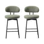 WestinTrends Alexandria Tabourets de bar à hauteur de comptoir modernes en tissu imitation fourrure de mouton avec dossier (lot de 2)