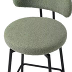 WestinTrends Alexandria Tabourets de bar à hauteur de comptoir modernes en tissu imitation fourrure de mouton avec dossier (lot de 2)