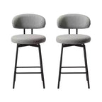 WestinTrends Alexandria Tabourets de bar à hauteur de comptoir modernes en tissu imitation fourrure de mouton avec dossier (lot de 2)