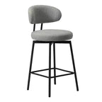 WestinTrends Alexandria Tabourets de bar à hauteur de comptoir modernes en tissu imitation fourrure de mouton avec dossier (lot de 2)