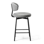 WestinTrends Alexandria Tabourets de bar à hauteur de comptoir modernes en tissu imitation fourrure de mouton avec dossier (lot de 2)