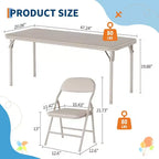 Ensemble table et chaises pliantes 5 pièces pour enfants, ensemble table et chaises d'activités pour tout-petits pour salle à manger, garderie, salles de classe
