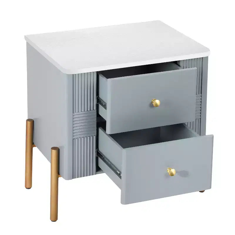 Christopher Knight Home Eilidh Table de chevet moderne en bois et métal avec 2 tiroirs