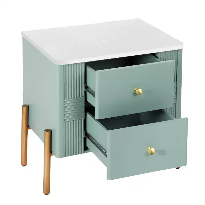 Christopher Knight Home Eilidh Table de chevet moderne en bois et métal avec 2 tiroirs