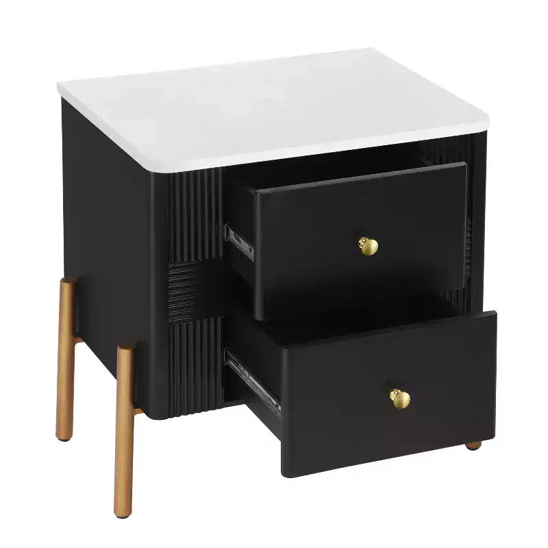 Christopher Knight Home Eilidh Table de chevet moderne en bois et métal avec 2 tiroirs