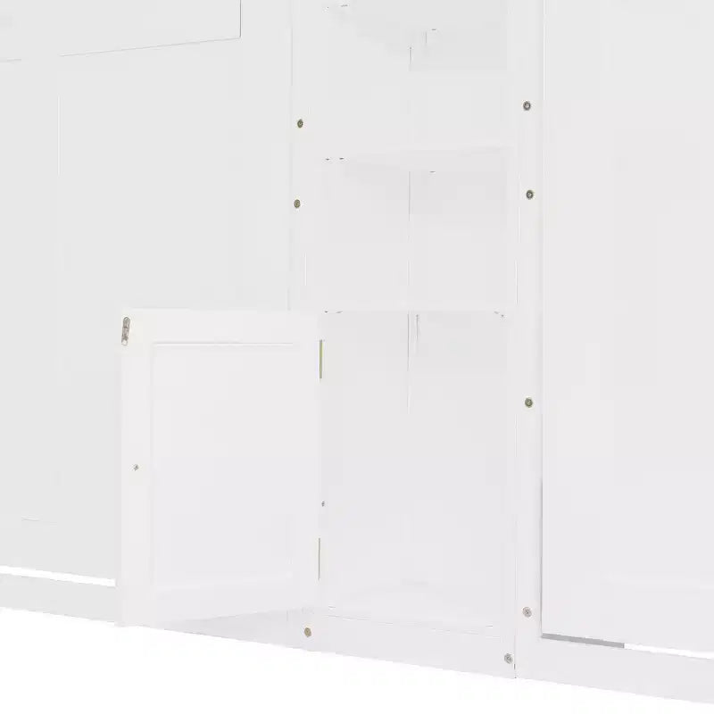 Lit mural Whisen double, taille simple, avec étagères-pieds convertibles et unité de rangement centrale