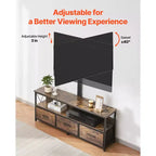 Meuble TV VEVOR 52 po avec support pour téléviseurs jusqu'à 75 po, centre de divertissement avec prise de courant, console TV réglable en hauteur, marron