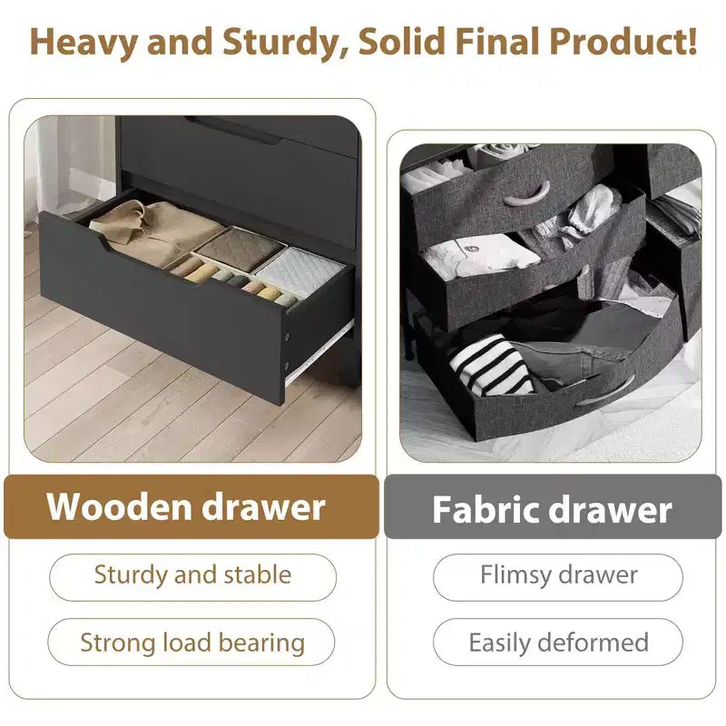 5 Commodes pour Chambre à Coucher, Commode Haute 47", Commode Verticale avec Rangement Autoportante, Commode de Rangement en Bois pour Salon, Entrée, Blanc