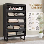 5 Commodes pour Chambre à Coucher, Commode Haute 47", Commode Verticale avec Rangement Autoportante, Commode de Rangement en Bois pour Salon, Entrée, Blanc