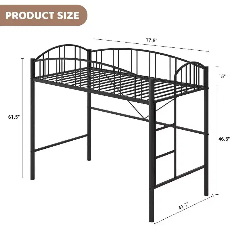 Lit mezzanine double Acekool – Gain de place avec garde-corps de sécurité