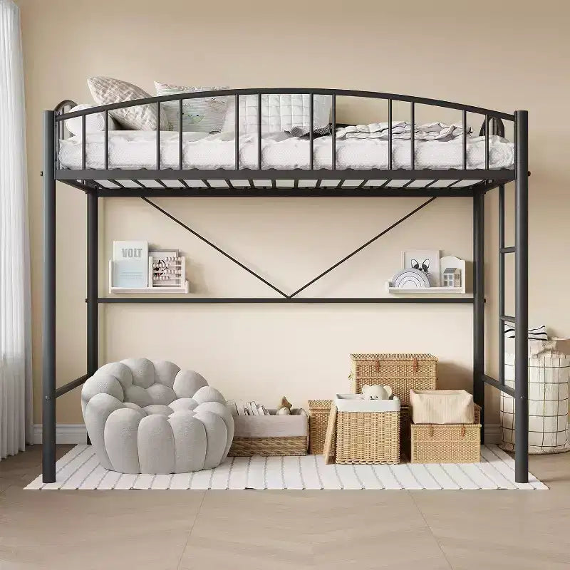 Lit mezzanine double Acekool – Gain de place avec garde-corps de sécurité