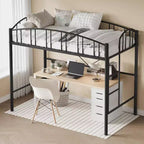 Lit mezzanine double Acekool – Gain de place avec garde-corps de sécurité