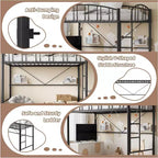 Lit mezzanine double Acekool – Gain de place avec garde-corps de sécurité