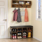 Banc de rangement pour chaussures GustoWave avec coussin, étagère à chaussures 10 casiers, étagères réglables, banc organisateur de chaussures multifonctionnel pour entrée, vestiaire, couloir