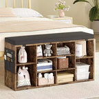 Banc de rangement pour chaussures GustoWave avec coussin, étagère à chaussures 10 casiers, étagères réglables, banc organisateur de chaussures multifonctionnel pour entrée, vestiaire, couloir