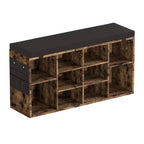 Banc de rangement pour chaussures GustoWave avec coussin, étagère à chaussures 10 casiers, étagères réglables, banc organisateur de chaussures multifonctionnel pour entrée, vestiaire, couloir