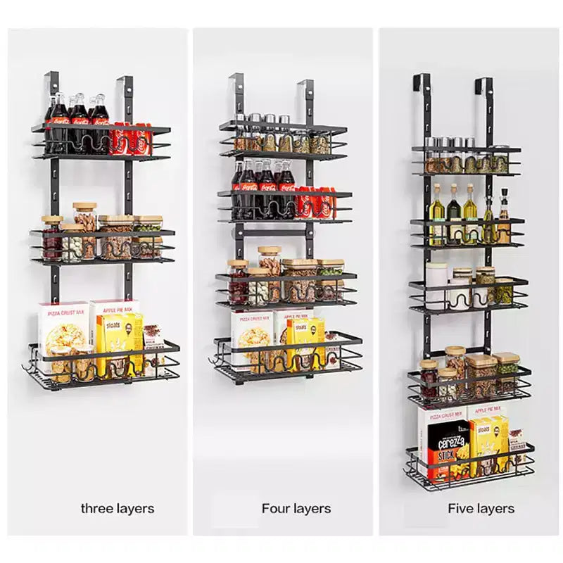 Organisateur de garde-manger à suspendre, rangement et organisation de garde-manger, étagères à épices faciles à installer pour garde-manger, cuisine, salle de bain et porte d'armoire