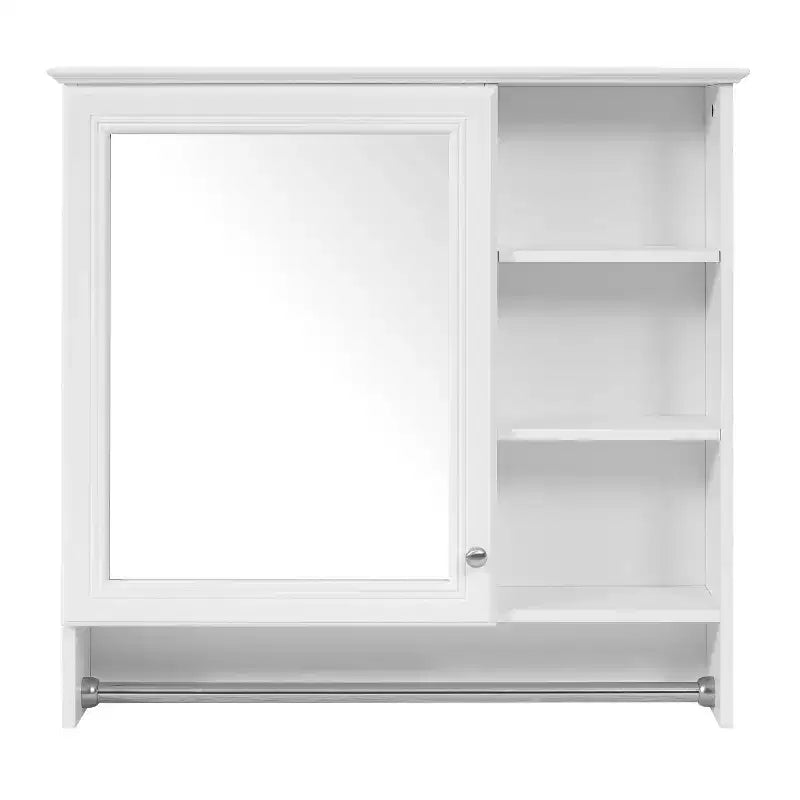 Meuble de rangement mural 2 en 1 de 76 cm avec miroir et étagère réglable, organisateur de chambre à coucher