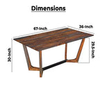 Table à manger rectangulaire Royal Hampton de 170 cm en bois de Sesham avec piètement tréteau en métal noir