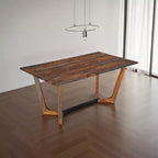 Table à manger rectangulaire Royal Hampton de 170 cm en bois de Sesham avec piètement tréteau en métal noir