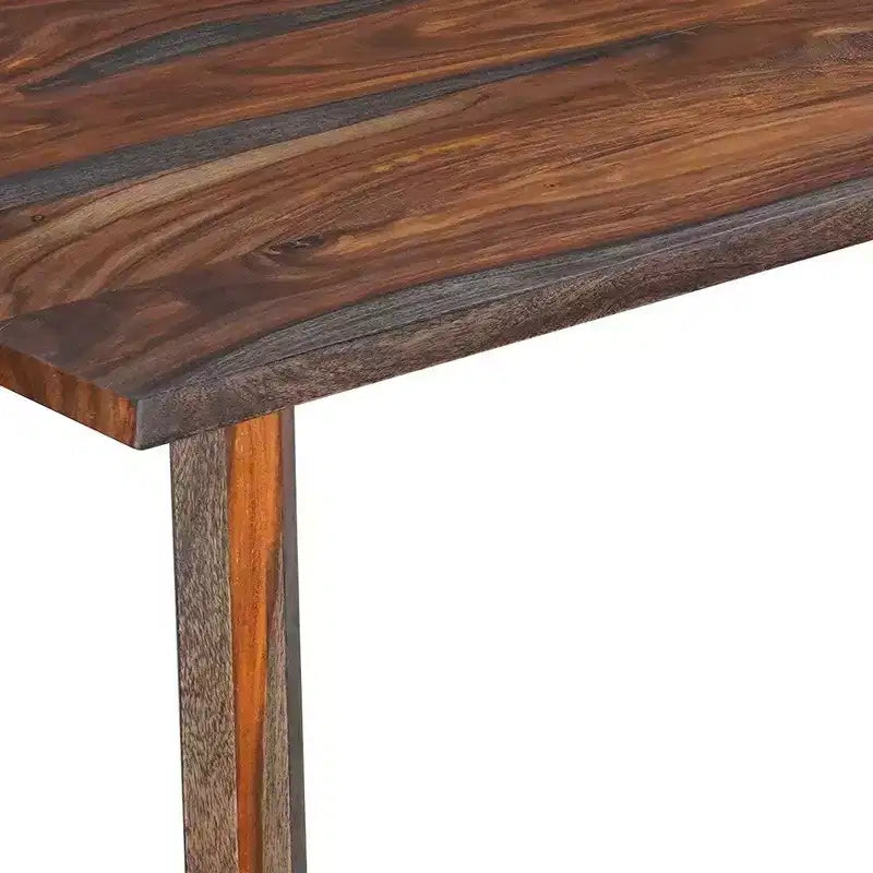 Table à manger rectangulaire Royal Hampton de 170 cm en bois de Sesham avec piètement tréteau en métal noir