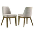 Coaster,Castlewood Upholstered Dining Side Chair Brown Oak (Set of 2)