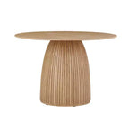 Table à manger ronde en bois Okak - Table de cuisine moderne avec plateau circulaire pour salle à manger, restaurant