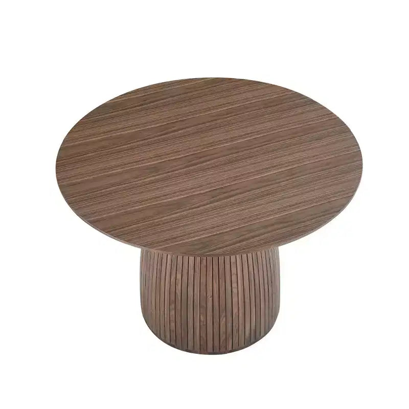 Table à manger ronde en bois Okak - Table de cuisine moderne avec plateau circulaire pour salle à manger, restaurant
