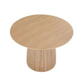 Table à manger ronde en bois Okak - Table de cuisine moderne avec plateau circulaire pour salle à manger, restaurant