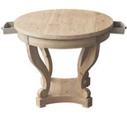 Table de salle à manger ronde Okak avec pieds incurvés, table de cuisine style ferme, petite table basse pour salle à manger
