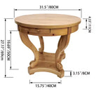 Table de salle à manger ronde Okak avec pieds incurvés, table de cuisine style ferme, petite table basse pour salle à manger
