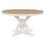 Table à manger extensible Okak moderne du milieu du siècle, table de cuisine ronde avec rallonge de 30 cm pour 4 à 6 personnes
