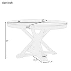 Table à manger extensible Okak moderne du milieu du siècle, table de cuisine ronde avec rallonge de 30 cm pour 4 à 6 personnes