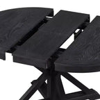 Table à manger extensible Okak moderne du milieu du siècle, table de cuisine ronde avec rallonge de 30 cm pour 4 à 6 personnes