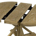 Table à manger extensible Okak moderne du milieu du siècle, table de cuisine ronde avec rallonge de 30 cm pour 4 à 6 personnes