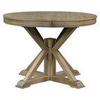 Table à manger extensible Okak moderne du milieu du siècle, table de cuisine ronde avec rallonge de 30 cm pour 4 à 6 personnes