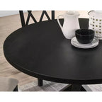 Table à manger ronde Okak 48 Table à manger moderne du milieu du siècle avec pieds croisés pour salle à manger, salon