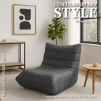 Fauteuil d'appoint moderne - Fauteuil rembourré confortable avec coussin haute densité et mousse moelleuse - Chaise pour salon ou chambre à coucher - Gris Leathaire