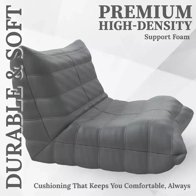 Fauteuil d'appoint moderne - Fauteuil rembourré confortable avec coussin haute densité et mousse moelleuse - Chaise pour salon ou chambre à coucher - Gris Leathaire