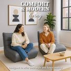 Fauteuil d'appoint moderne - Fauteuil rembourré confortable avec coussin haute densité et mousse moelleuse - Chaise pour salon ou chambre à coucher - Gris Leathaire