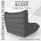 Fauteuil d'appoint moderne - Fauteuil rembourré confortable avec coussin haute densité et mousse moelleuse - Chaise de canapé élégante pour salon ou chambre à coucher - Gris Teddy