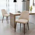 GDFStudio Fira Mid-Century Modern Upholstered Dining Chairs wiith Iron Legs (Set of 2)