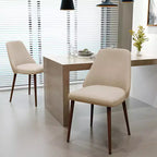 GDFStudio Fira Mid-Century Modern Upholstered Dining Chairs wiith Iron Legs (Set of 2)