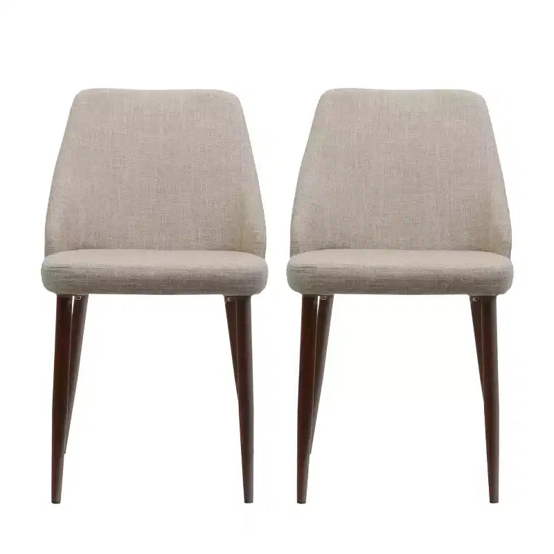 Chaises de salle à manger capitonnées modernes GDFStudio Fira Mid-Century avec pieds en fer (lot de 2)